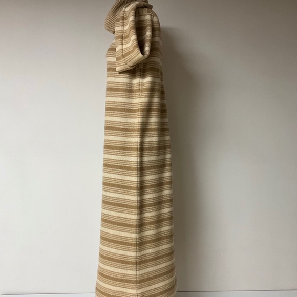 Rare 100% wool blend stripped maxi vintage 1970's Jaeger dress size L - Picture 3 of 10